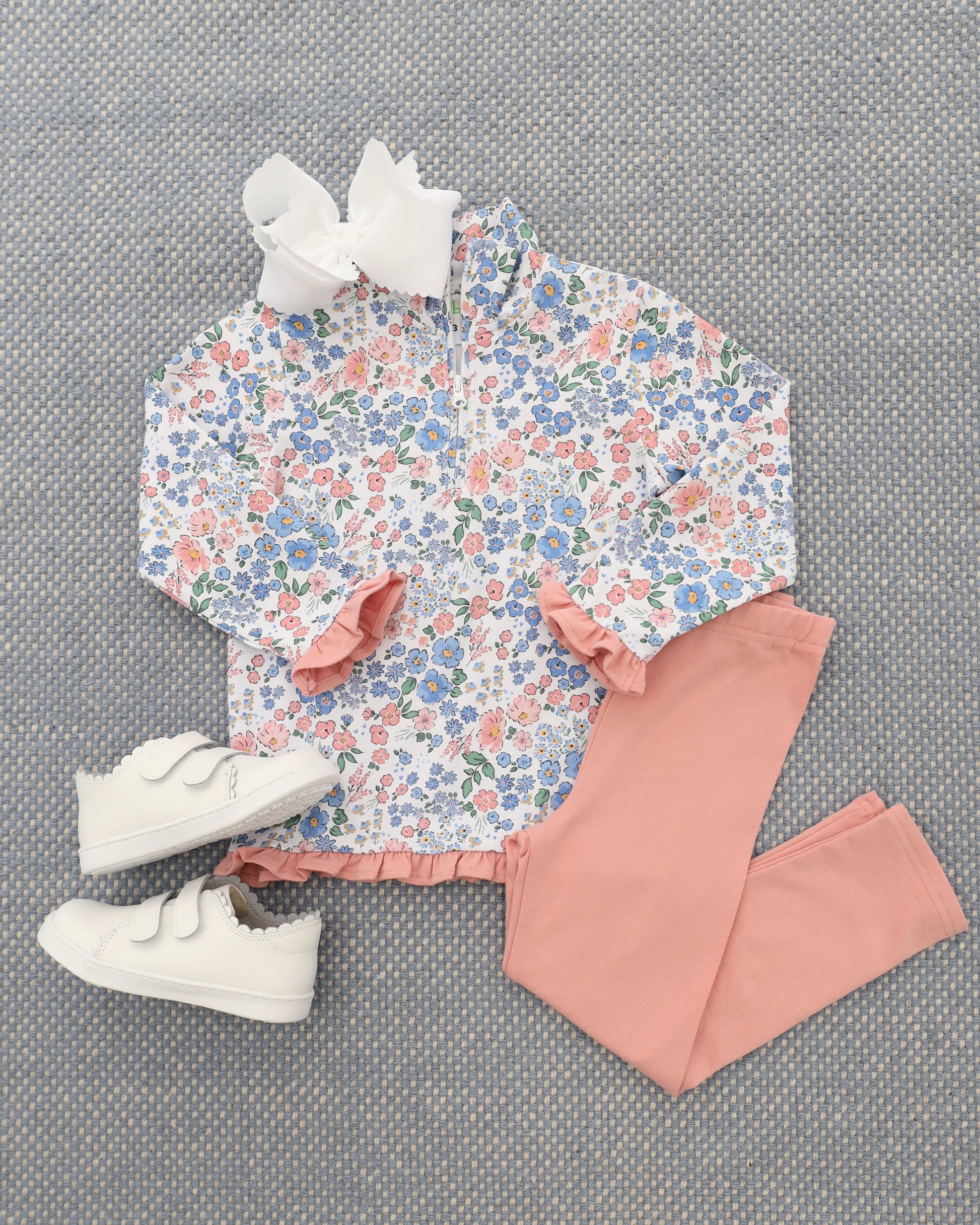 PRE-ORDER | Autumn Blooms Elise Ruffle Pullover Set Jellybean by Smock Candy - Persnickety Shop