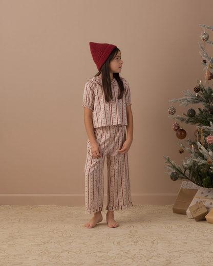 RYLEE + CRU RUFFLE PAJAMAS CANDY CANE LANE