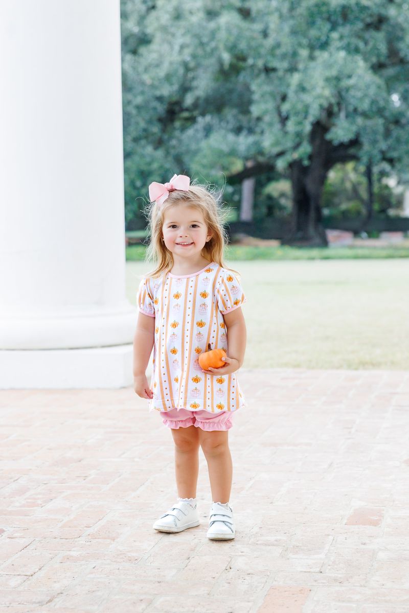 Trotter Street Kids Pumpkin Patch Scalloped Bloomer Set