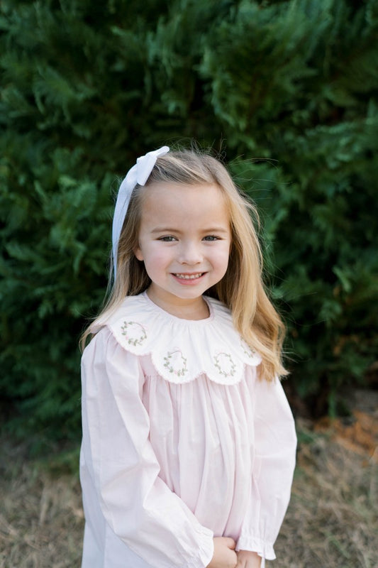 LULLABY SET Chloe Dress Blessings Pink Batiste, Wreaths - Persnickety Shop