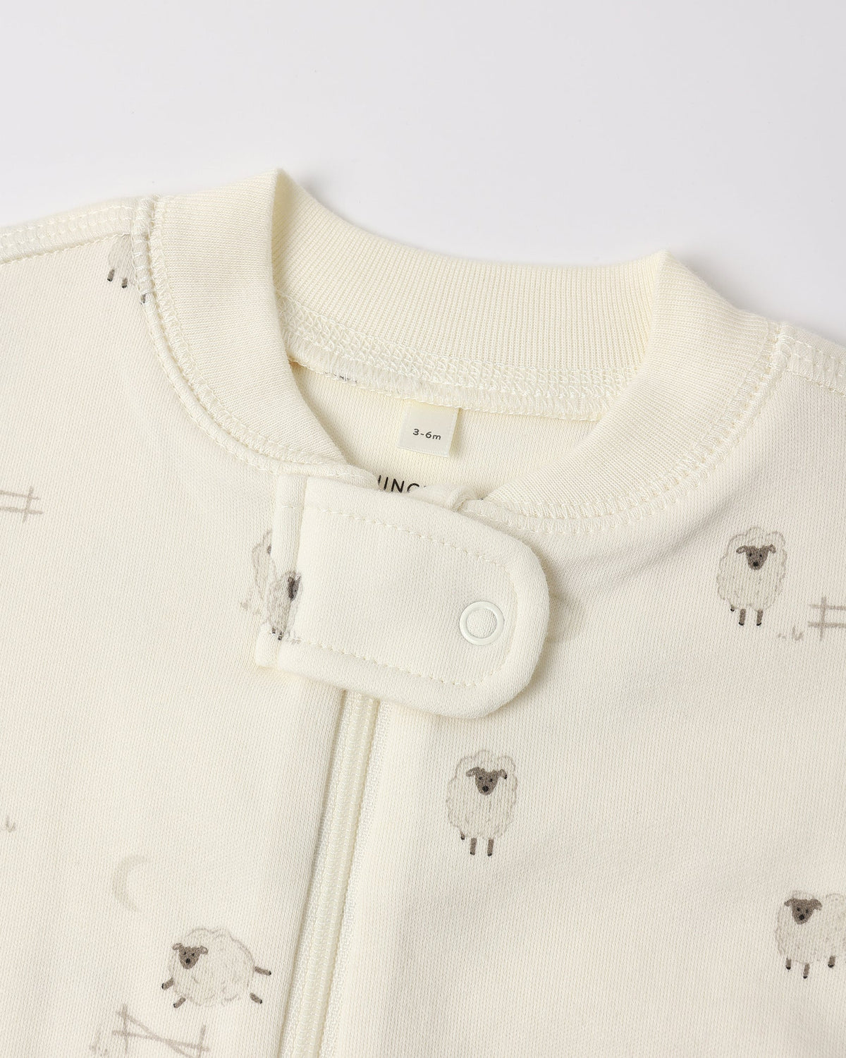 QUINCY MAE ZIP LONG SLEEVE SLEEPER FOOTIE SHEEP
