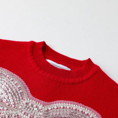 Lil Cactus *Pre-Order* Red Sweater with Glitter Bow