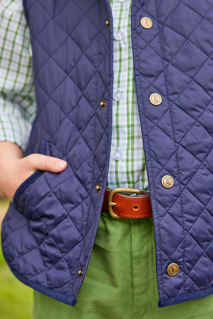 Little English Classic Quilted Vest - Olive