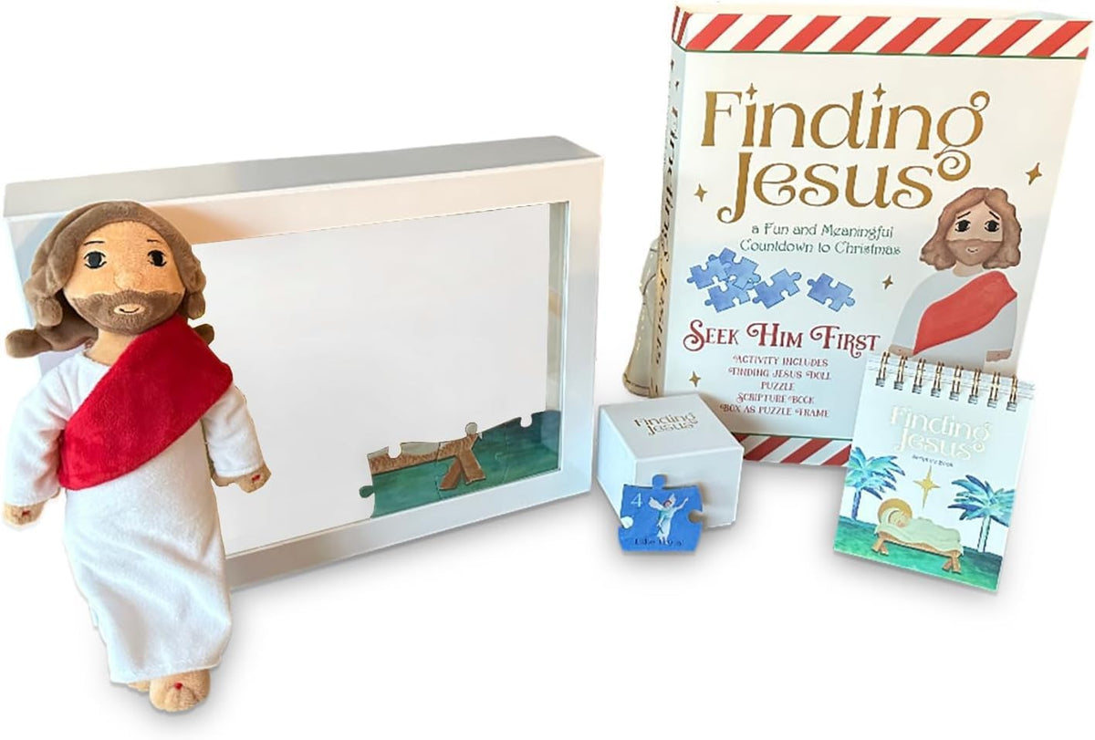 Finding Jesus Countdown to Christmas Kit for Families Puzzle Book Box Set