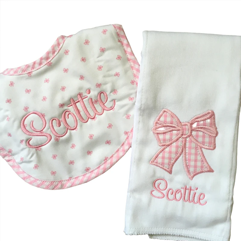 3 Marthas Bib & Burp Box Set - Pink Bow