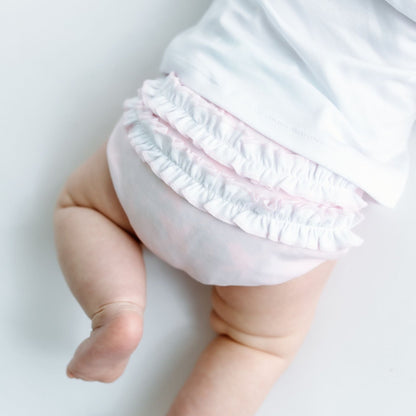 Magnolia Baby Vintage Stork Hand-Embroidered Diaper Cover Set - Pink