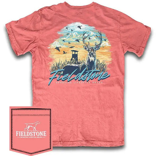 FIELDSTONE DUCKS AND BUCKS S/S SHIRT - WATERMELON