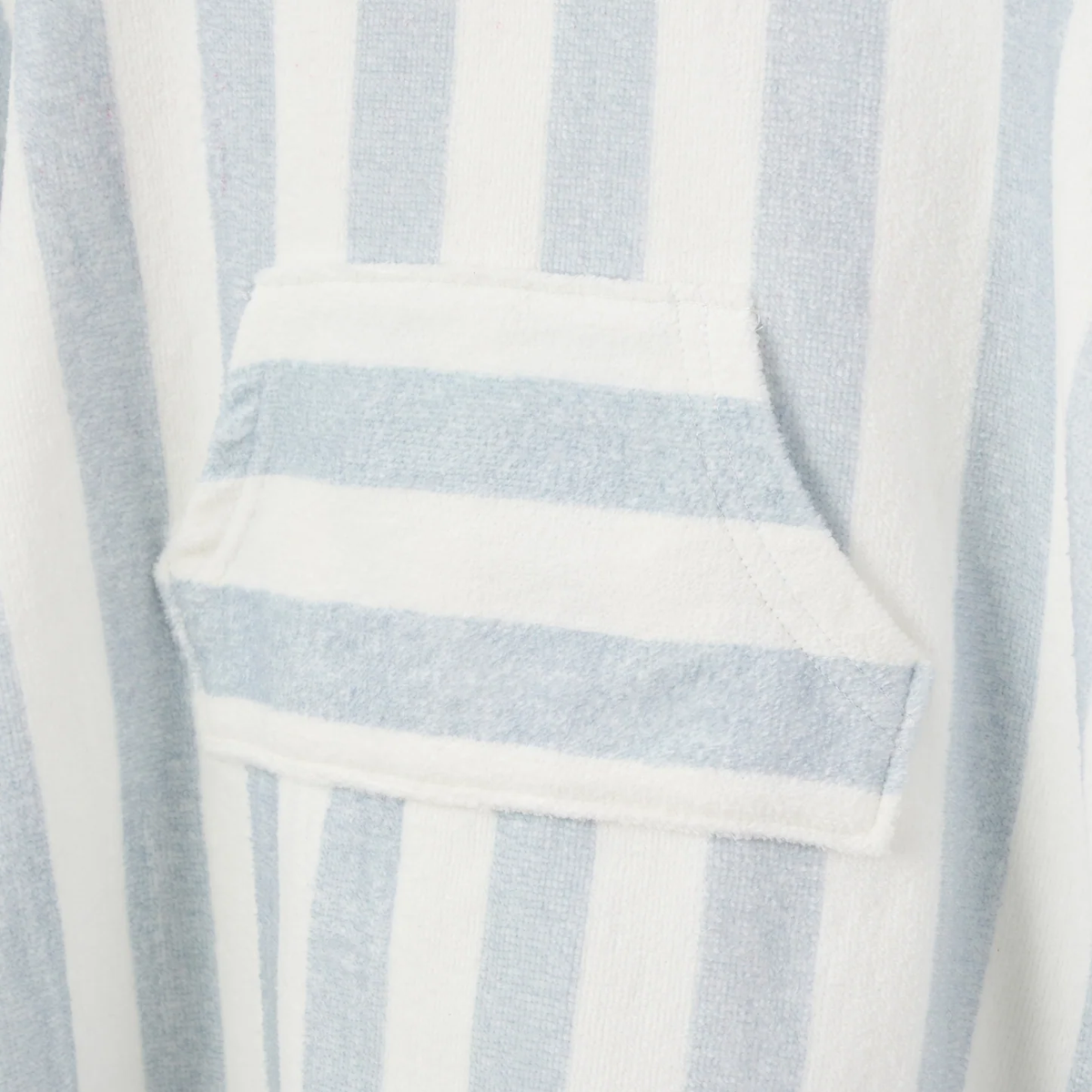 BLUE STRIPE HOODED TERRY PONCHO