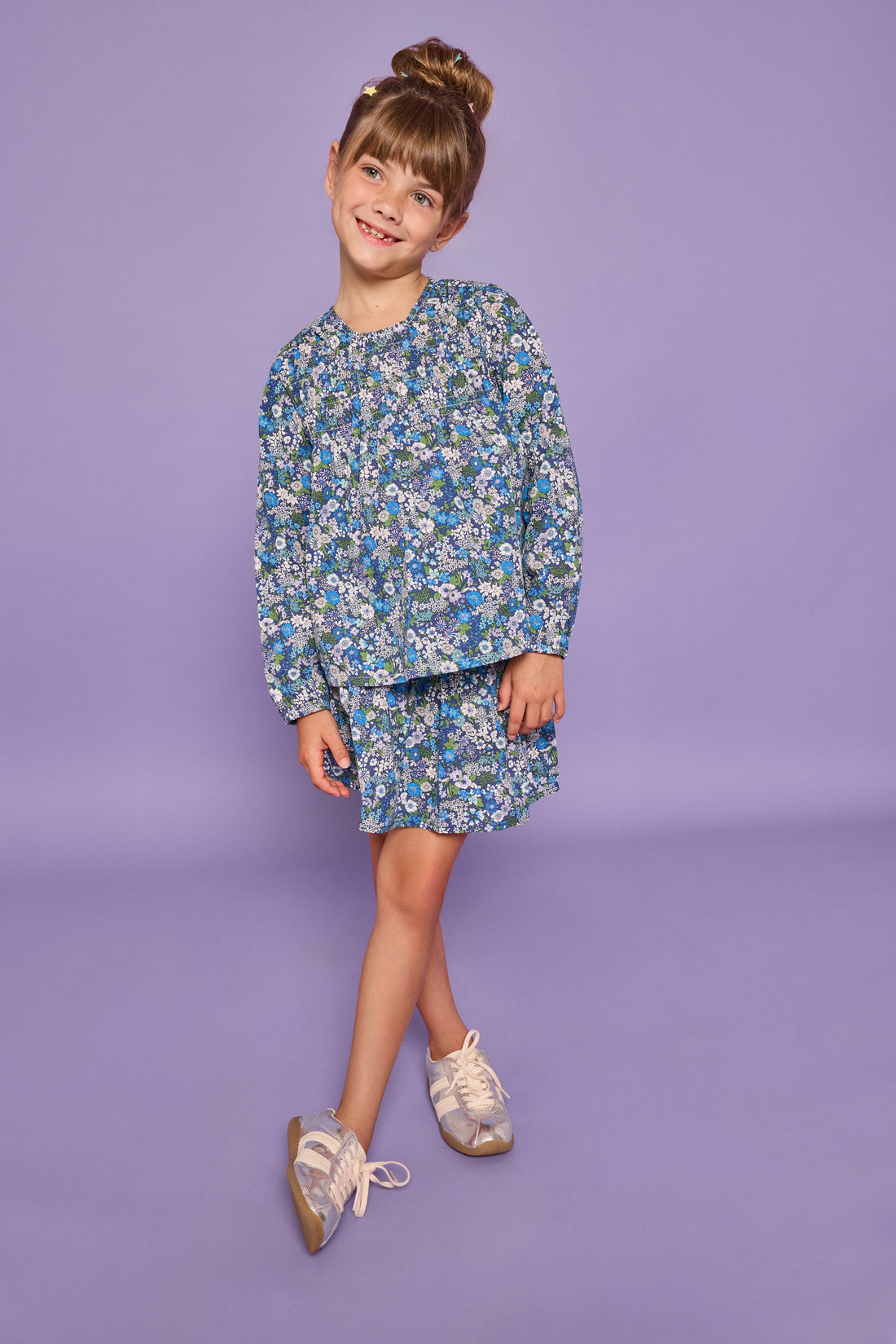 Bisby Anita Top - Brookline Blossoms Blue