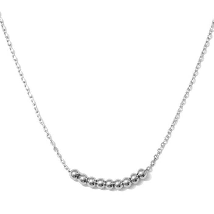 Silver Simple Bead Necklace - Persnickety Shop