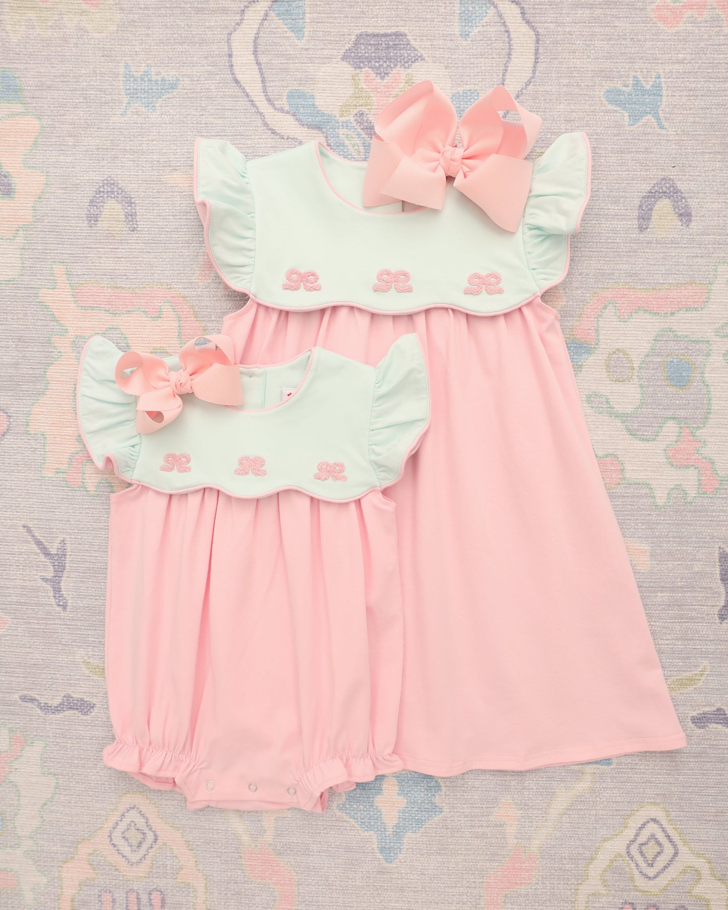 Jellybean Girl French Knot Bow Scallop Bubble - Persnickety Shop