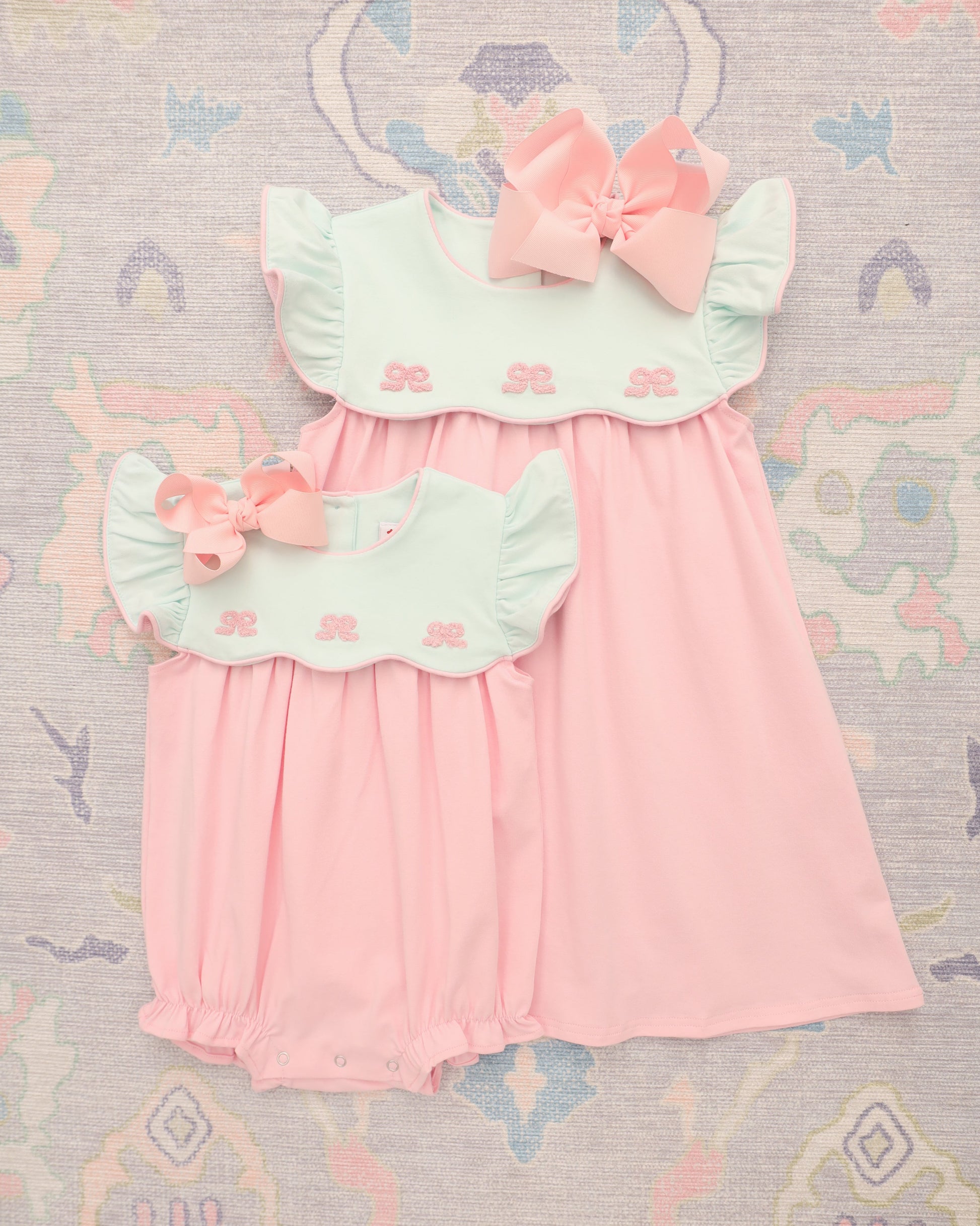 Jellybean Girl French Knot Bow Scallop Bubble - Persnickety Shop
