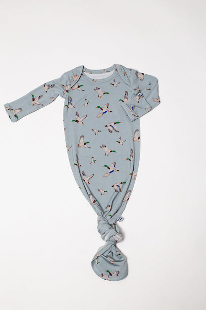 Goosies- Knotted Infant Gown - Mallards (0-3 mo)