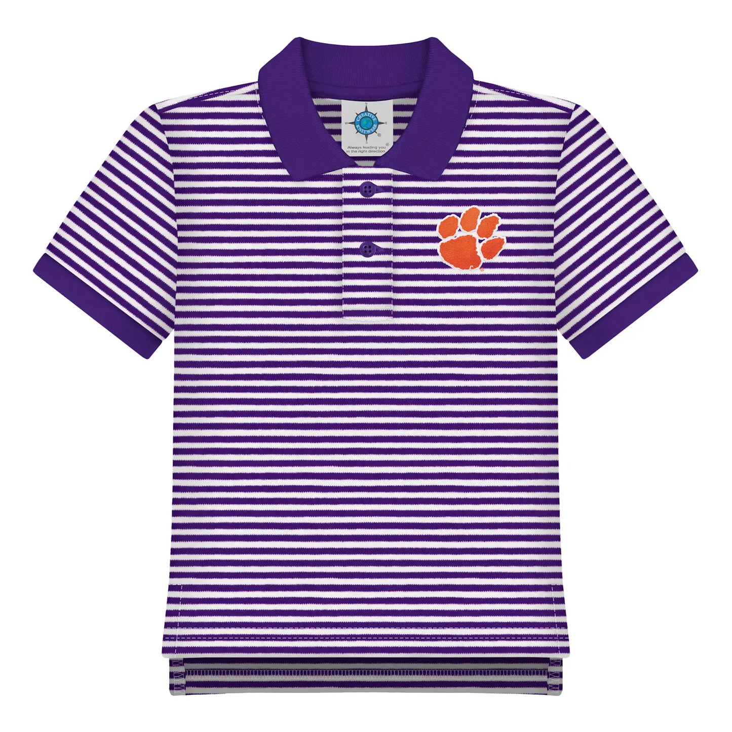 Clemson Purple Striped Polo - Persnickety Shop