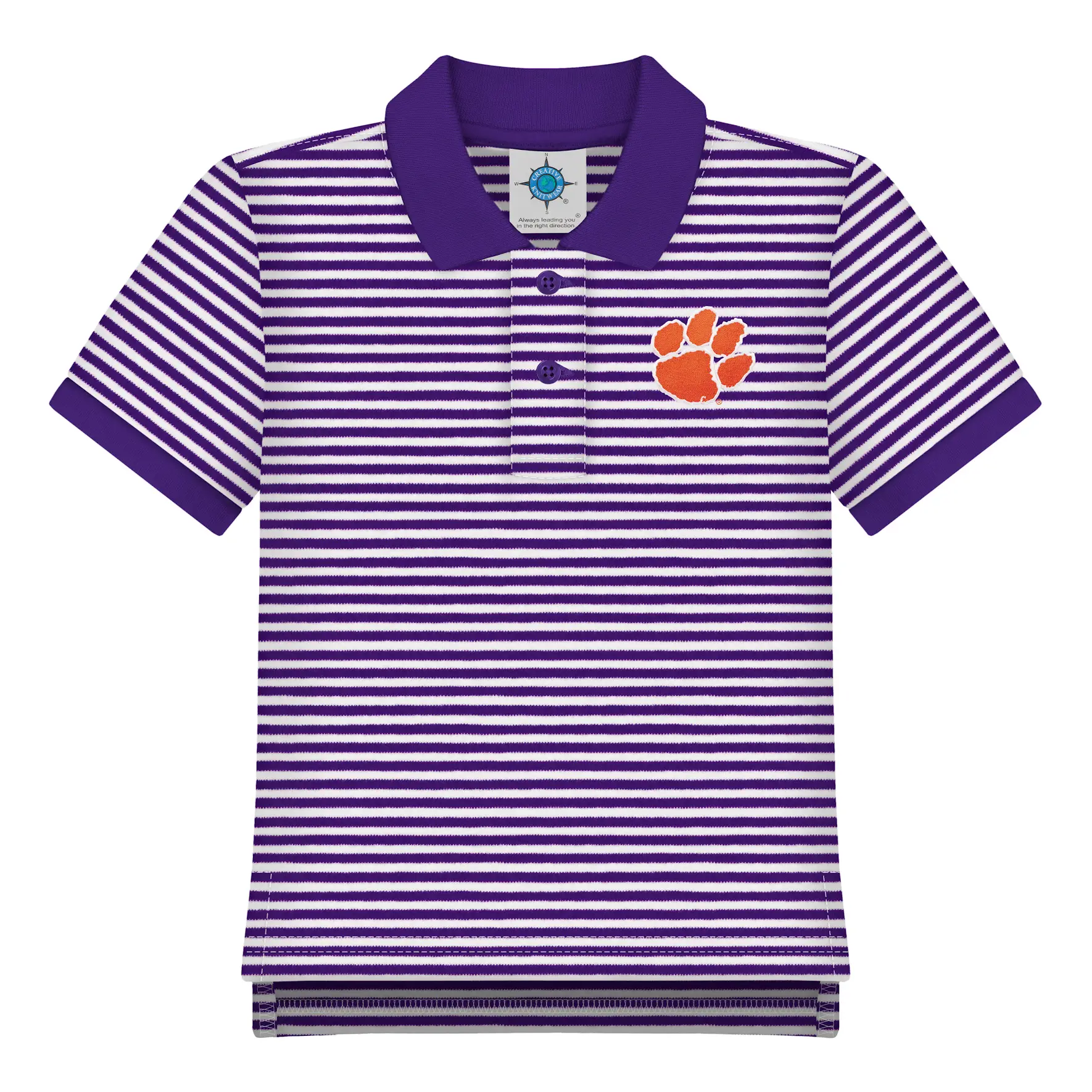 Clemson Purple Striped Polo - Persnickety Shop