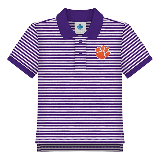 Clemson Purple Striped Polo - Persnickety Shop