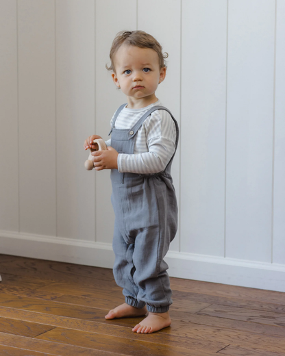 QUINCY MAE BABY OVERALL SLATE
