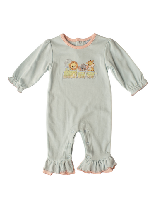 Three Sisters Zoo Train Girls Romper