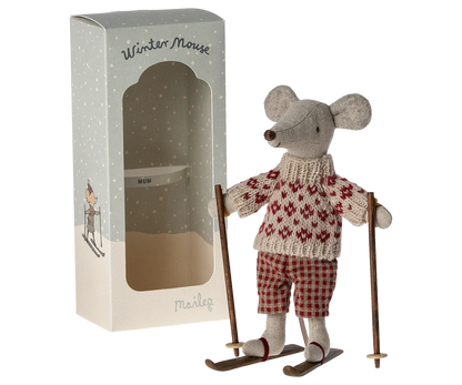 PREORDER Maileg NEW Winter mouse with ski set, Mum