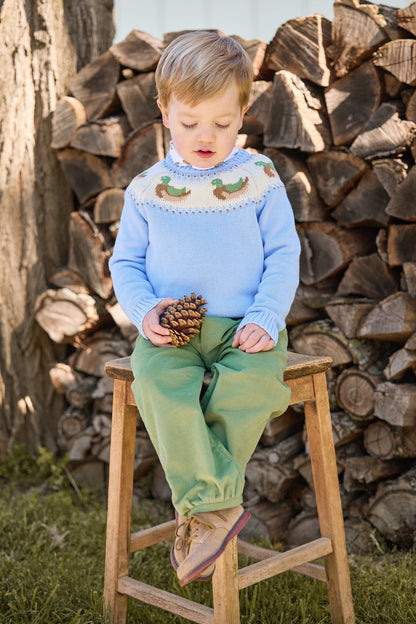 Little English Banded Pant - Watercress Corduroy