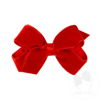 Wee Ones Red Mini Classic Velvet Bow