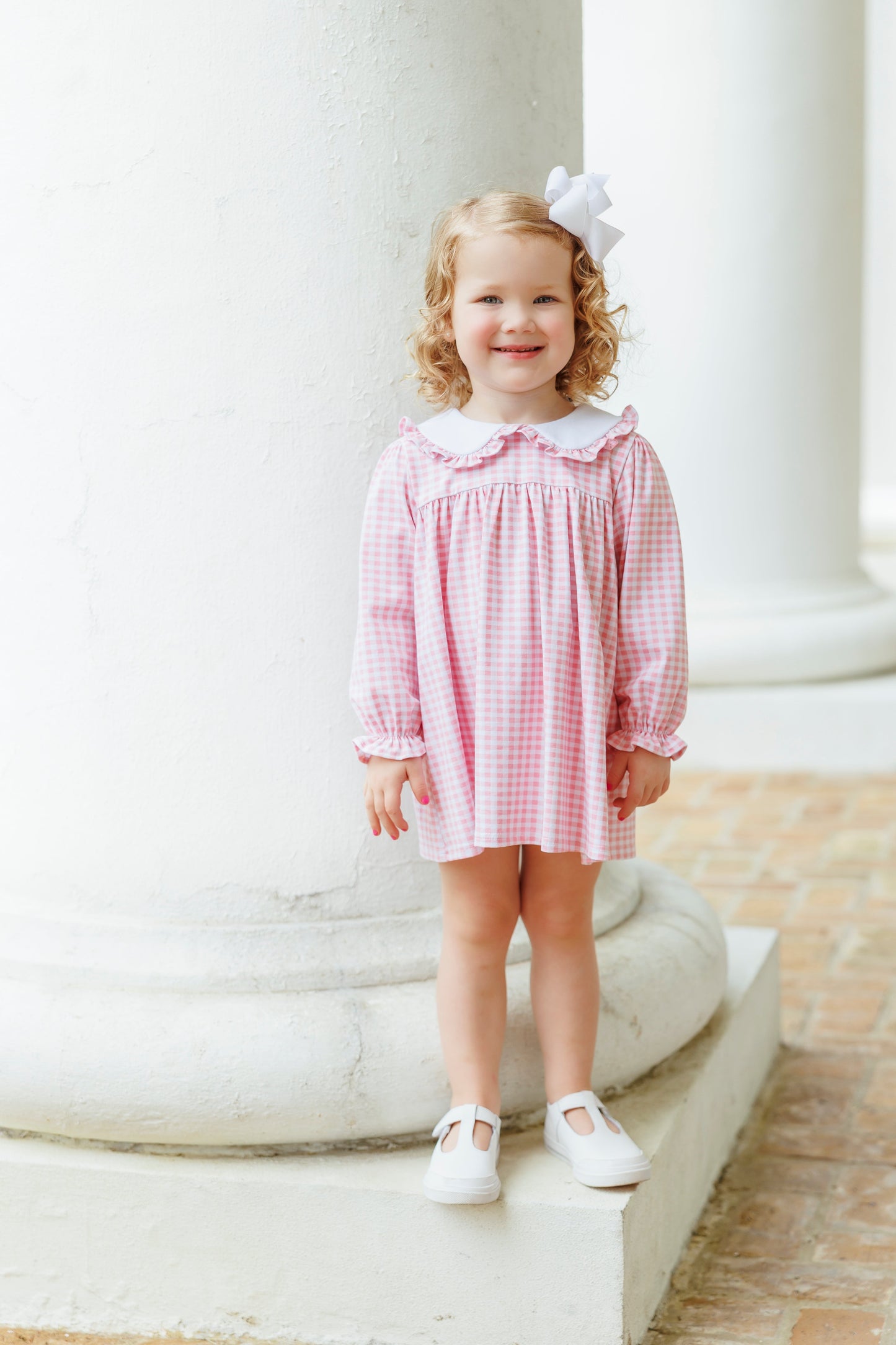 Catherine Diaper Set - Light Pink Gingham Jellybean by Smock Candy - Persnickety Shop