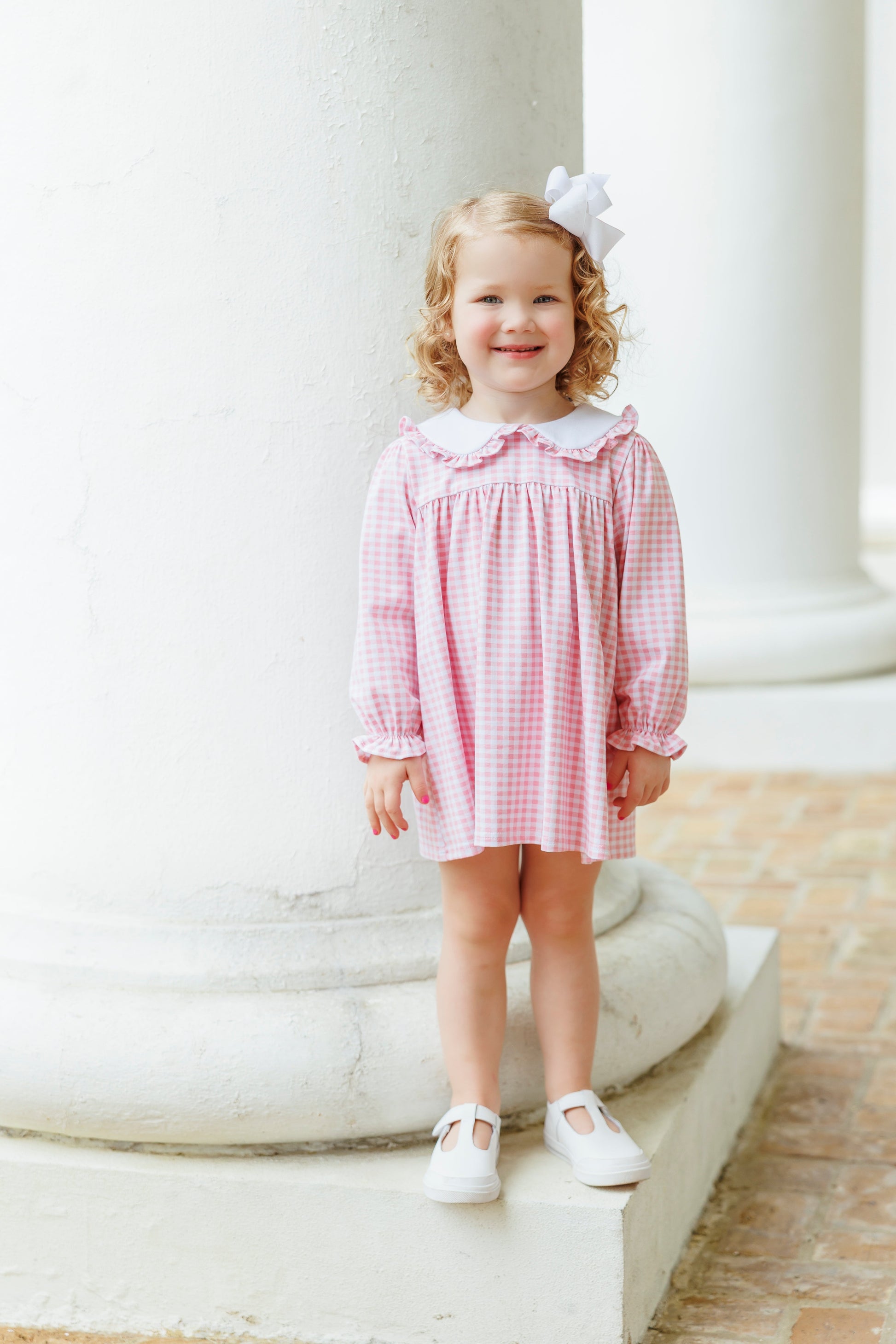 Catherine Diaper Set - Light Pink Gingham Jellybean by Smock Candy - Persnickety Shop