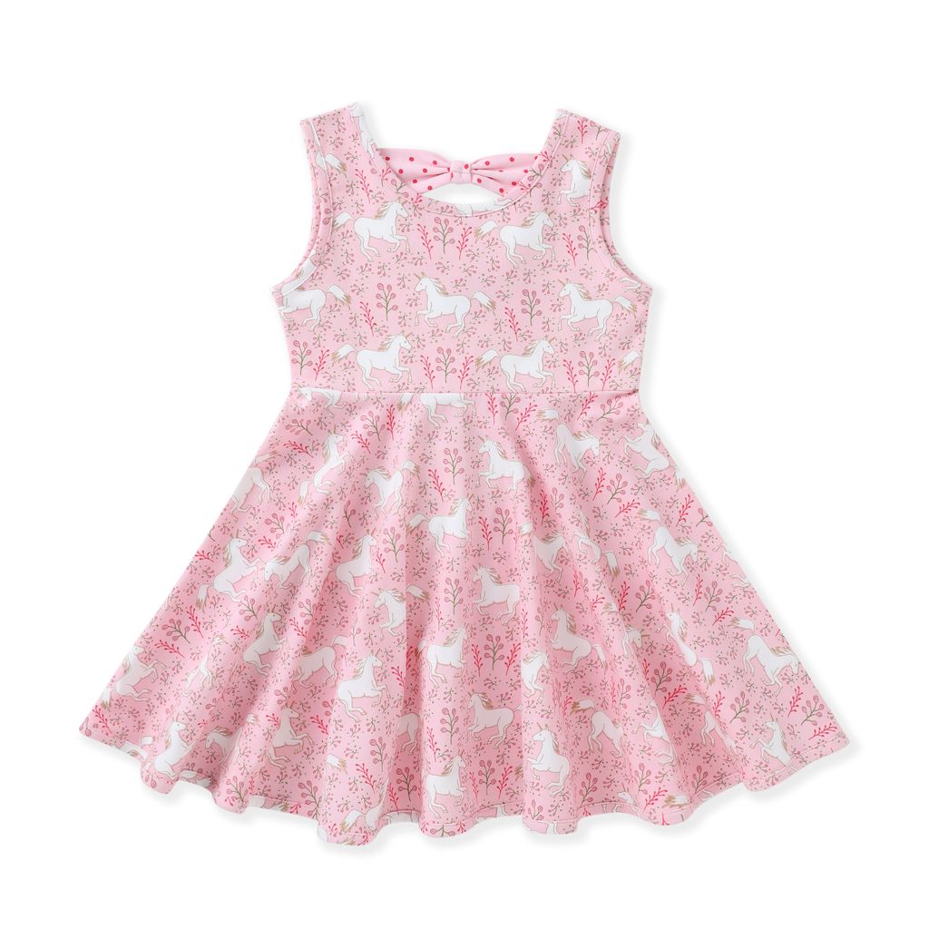 Swoon Pink Unicorn Flair Dress - Persnickety Shop
