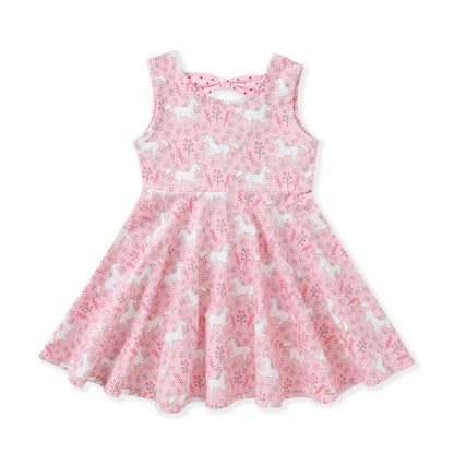 Swoon Pink Unicorn Flair Dress - Persnickety Shop
