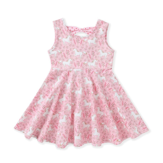Swoon Pink Unicorn Flair Dress - Persnickety Shop
