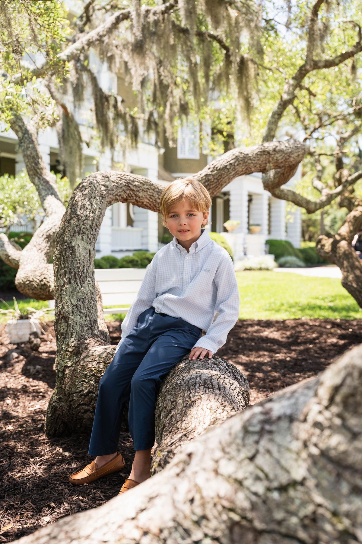 SALTWATER BOYS CARTER OXFORD SHIRT LIGHT BLUE CHECK