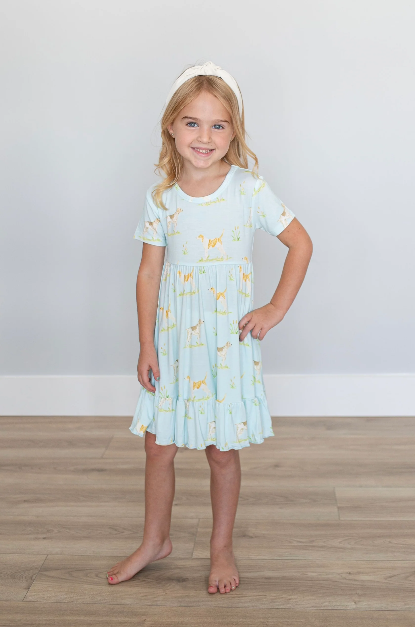 Sweet Bay Clothing- Hunting Dogs Twirl Dress Sizev3/4 - Persnickety Shop