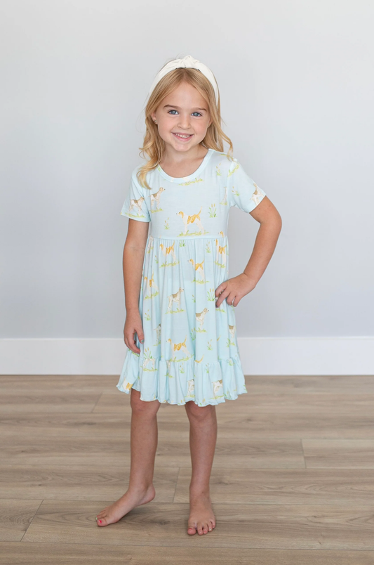 Sweet Bay Clothing- Hunting Dogs Twirl Dress Sizev3/4 - Persnickety Shop