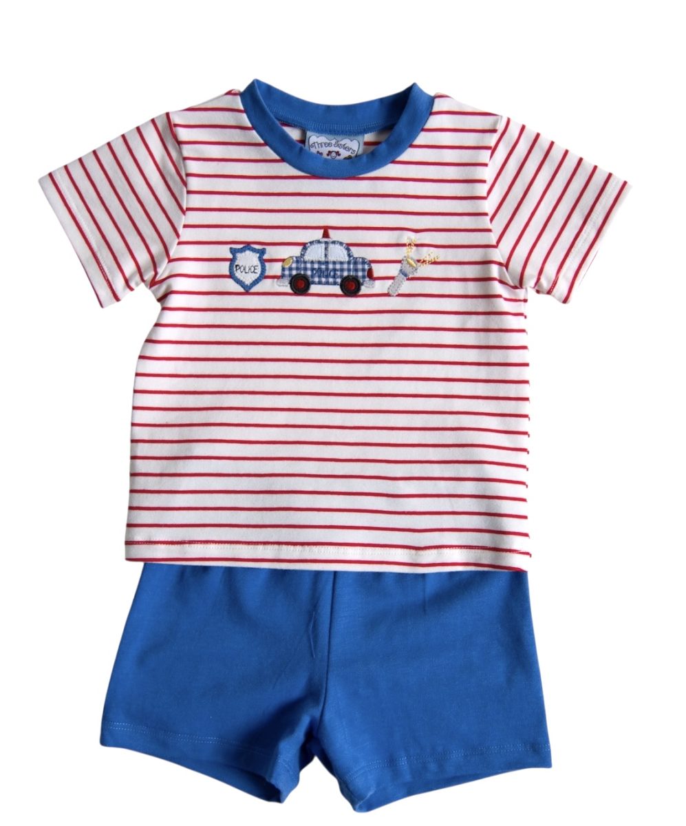 Police Appliqué Short Set - Persnickety Shop