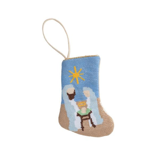 MINI NATIVITY  NEEDLEPOINT STOCKING - Persnickety Shop