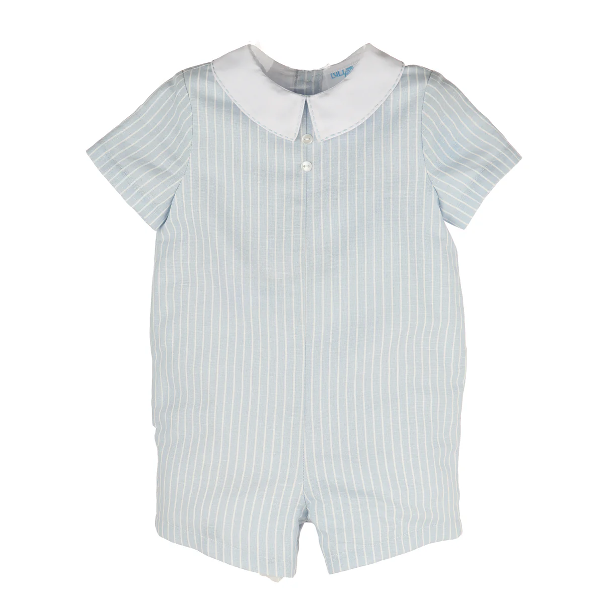 LULI & ME Boy LINEN STRIPED BUBBLE- Blue - Persnickety Shop