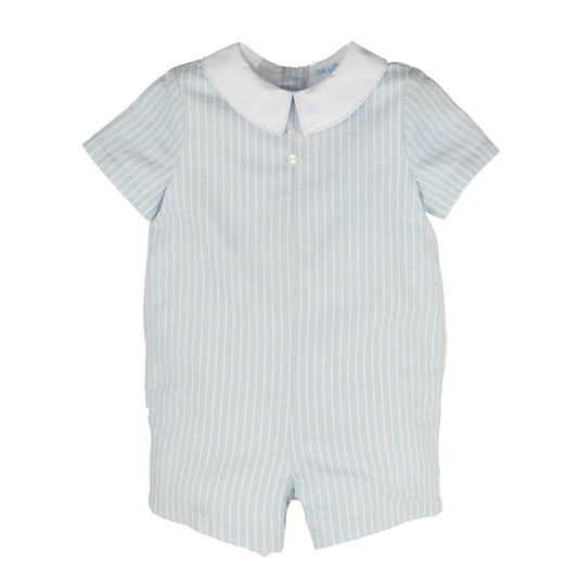 LULI & ME Boy LINEN STRIPED BUBBLE- Blue - Persnickety Shop
