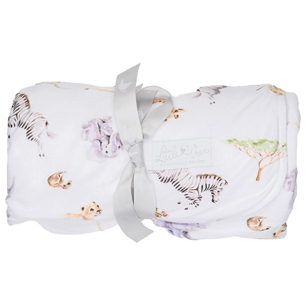 'LITTLE SAVANNAH' AFRICAN ANIMAL BABY BLANKET - Persnickety Shop