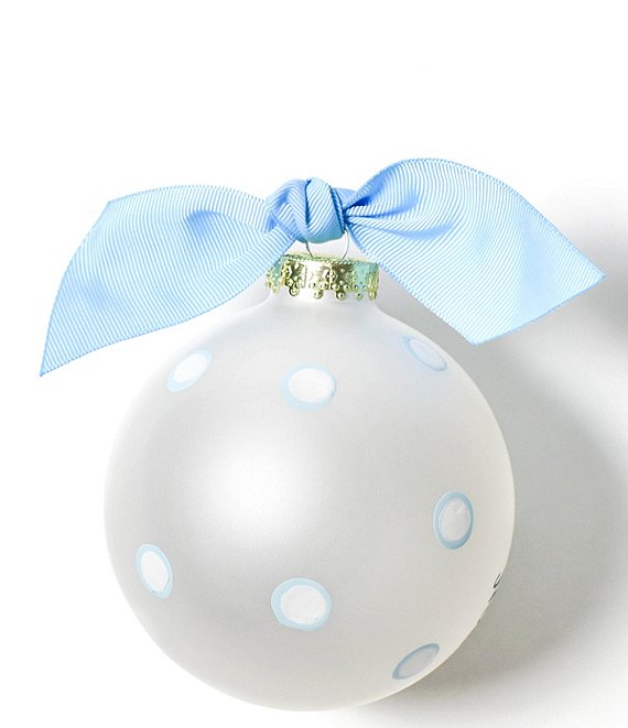 Coton Colors My First Christmas Snowman Boy Glass Ornament with Swirl Stand Set