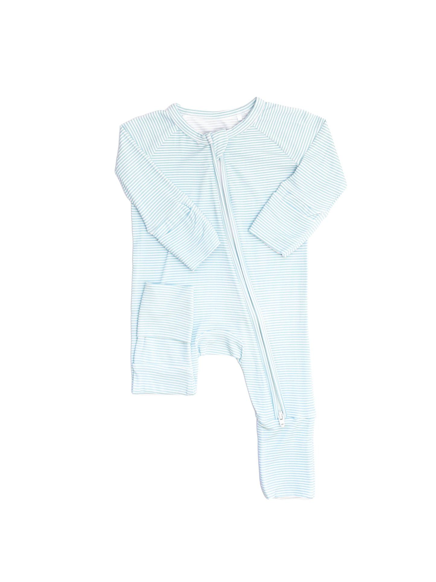 Boys Blue Mini Stripe Zip Romper