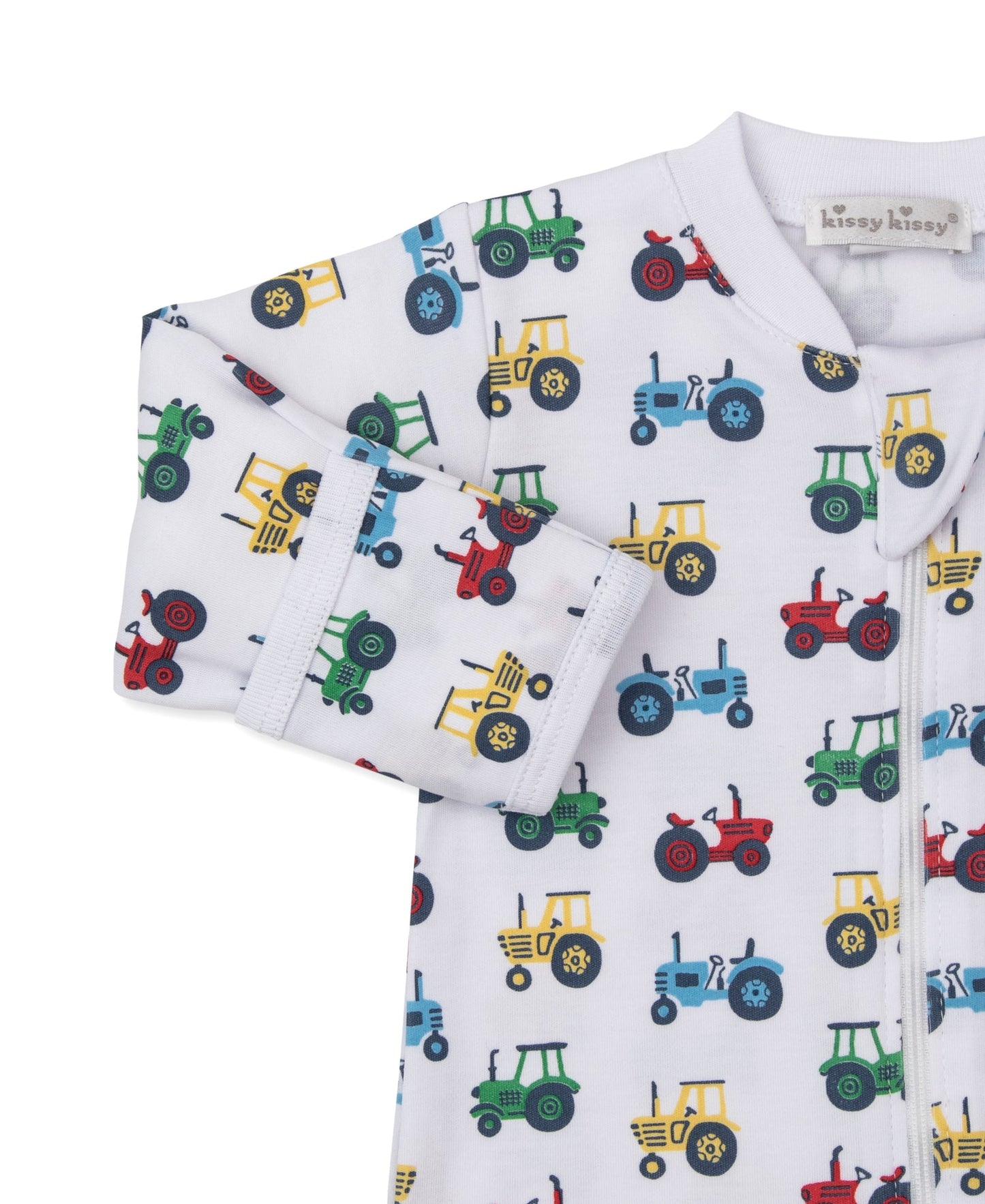 Kissy Kissy Trusty Tractors Zip Footie - Persnickety Shop