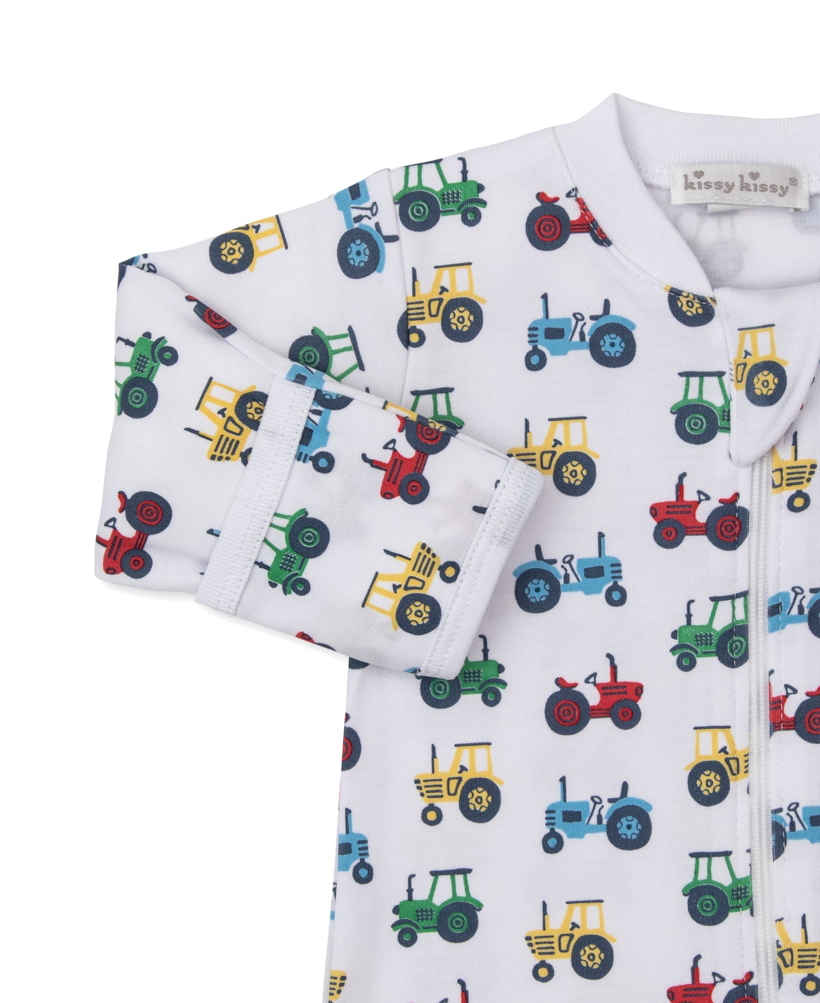 Kissy Kissy Trusty Tractors Zip Footie - Persnickety Shop