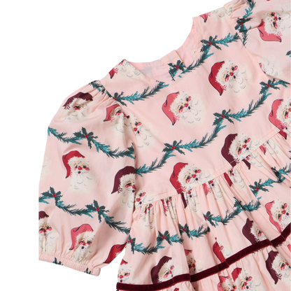 Baby Girls Maribelle Dress Set- Santa Garland - Persnickety Shop