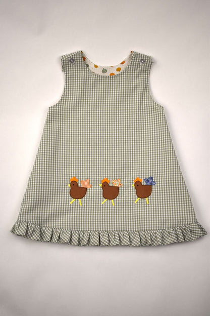 Funtasia Too TURKEYS/ PUMPKIN PRINT Reversible Dress