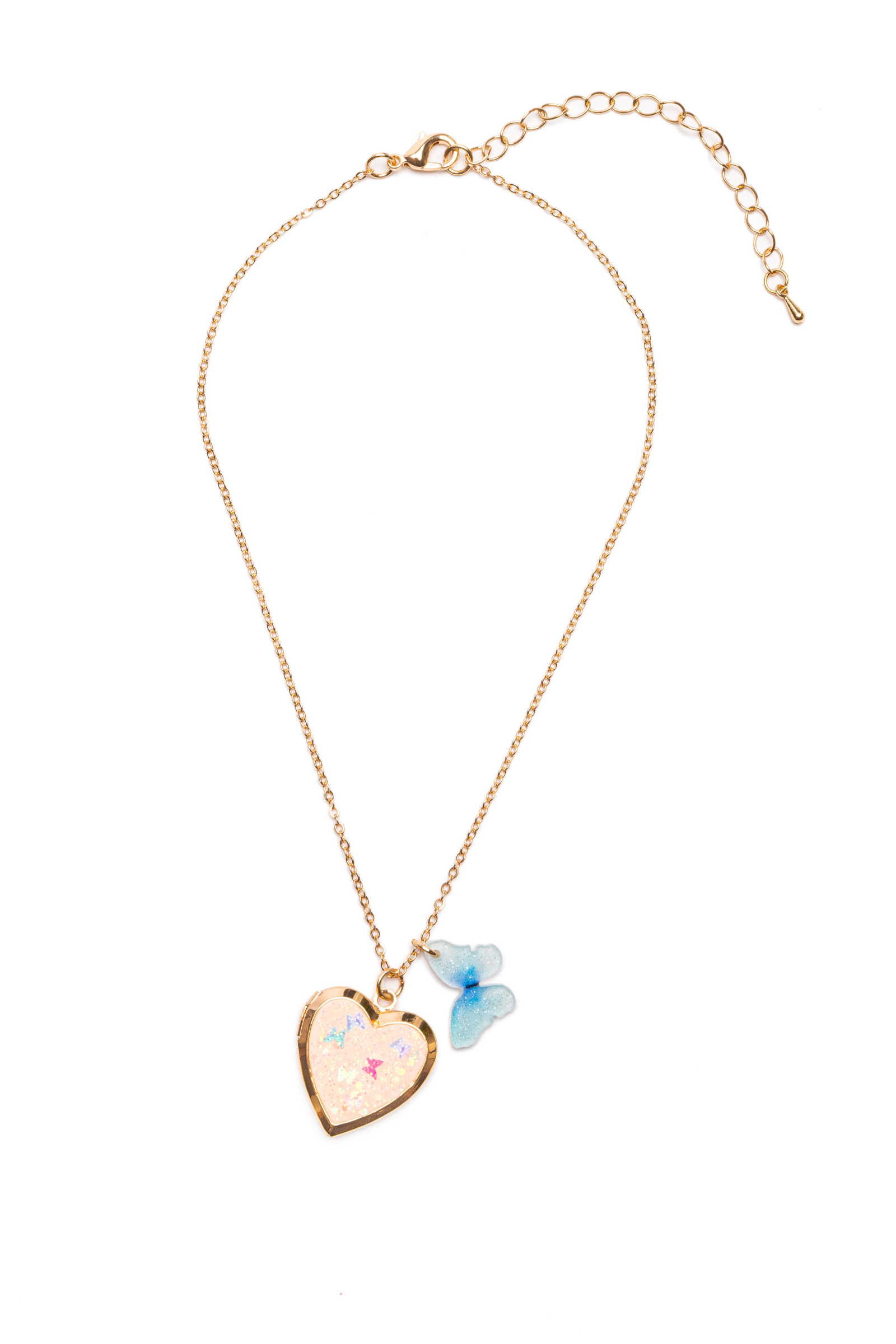 Butterfly Heart Locket Necklace by Great Pretenders - Persnickety Shop