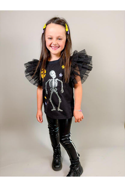 Three Wildflower Design Sequin SKELETON PATCHED TOP - Persnickety Shop