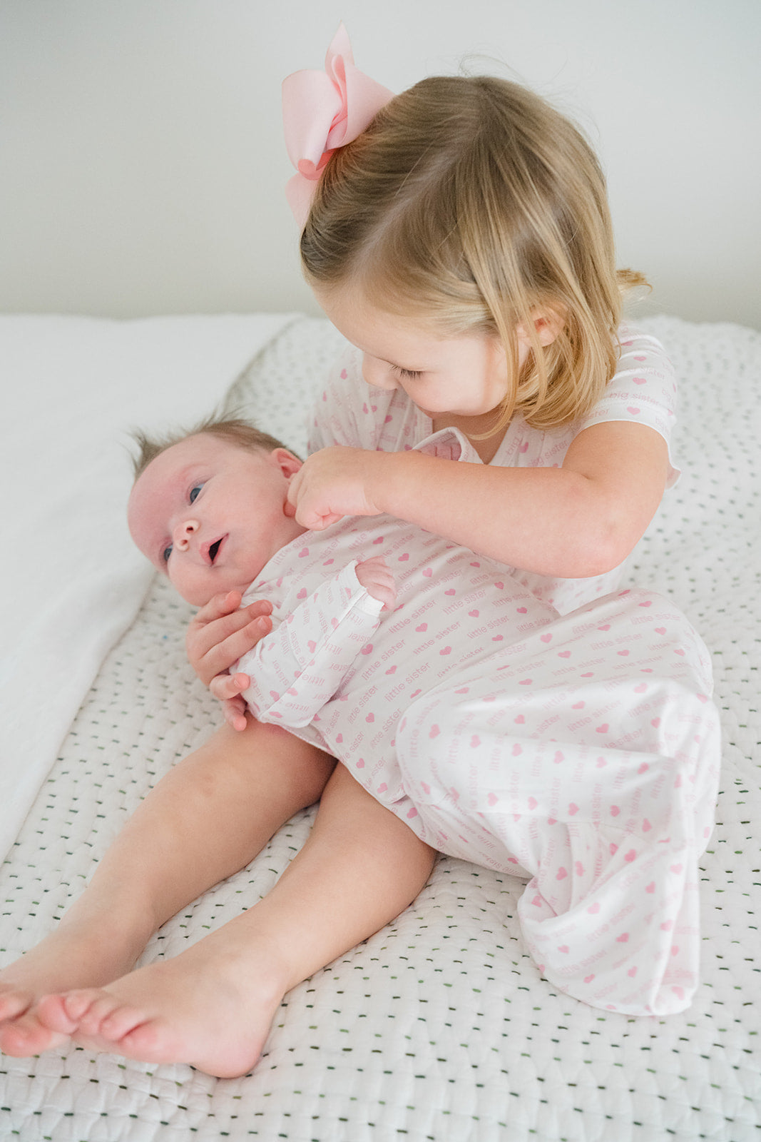 Girls Pink Big Sister Bamboo Dress