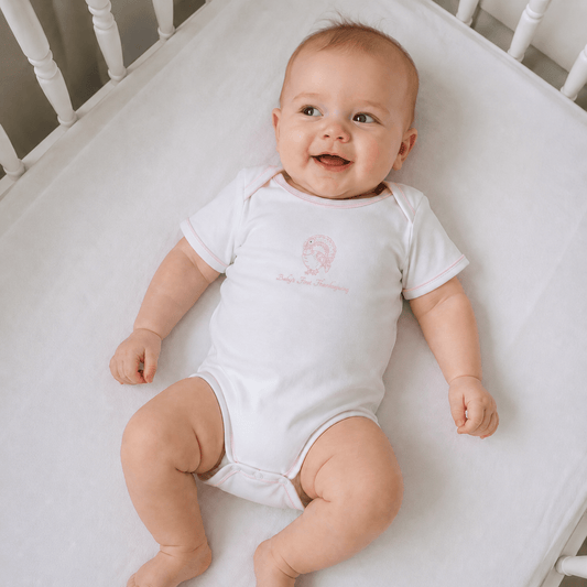 Magnolia Baby Harvest Blessings Hand-Embroidered Baby's First Thanksgiving Bodysuit - Pink