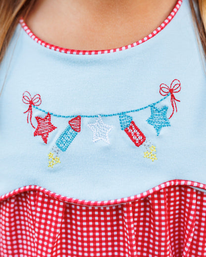 Jellybean Star Spangled Banner Scallop Dress