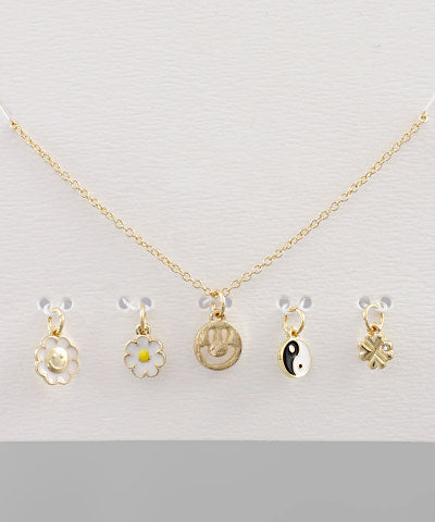 Smile & Epoxy Flower Necklace - Persnickety Shop